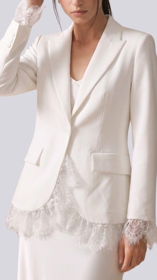 Blazer Blanco con Encaje