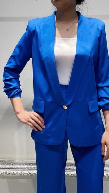 Blazer Azul Rey Satín