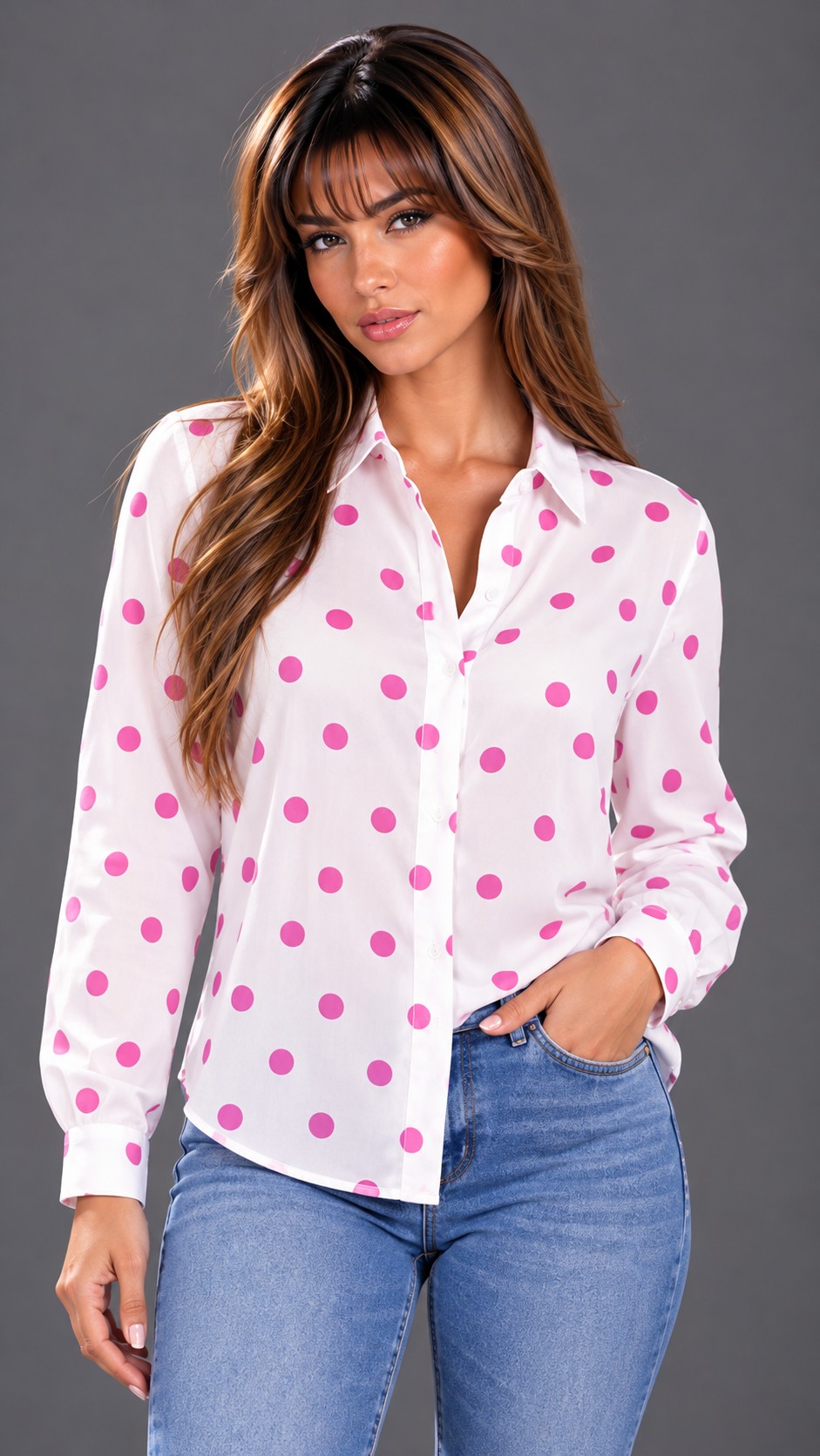 Blusa Lunares Blush & Ruffle