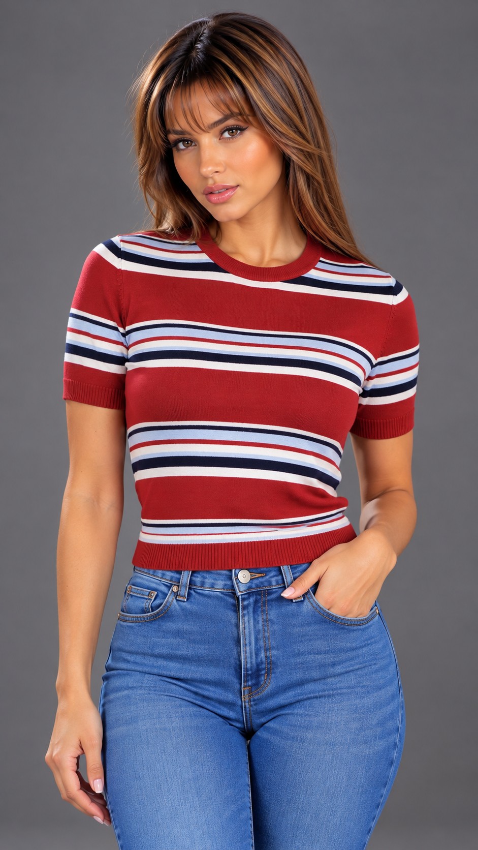Blusa Rosa con Pedrería & Tachas