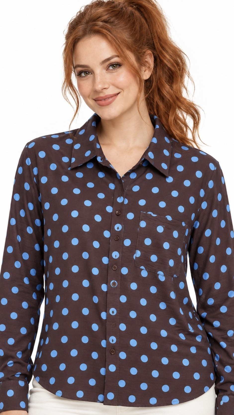 Camisa Lunares Chocolate