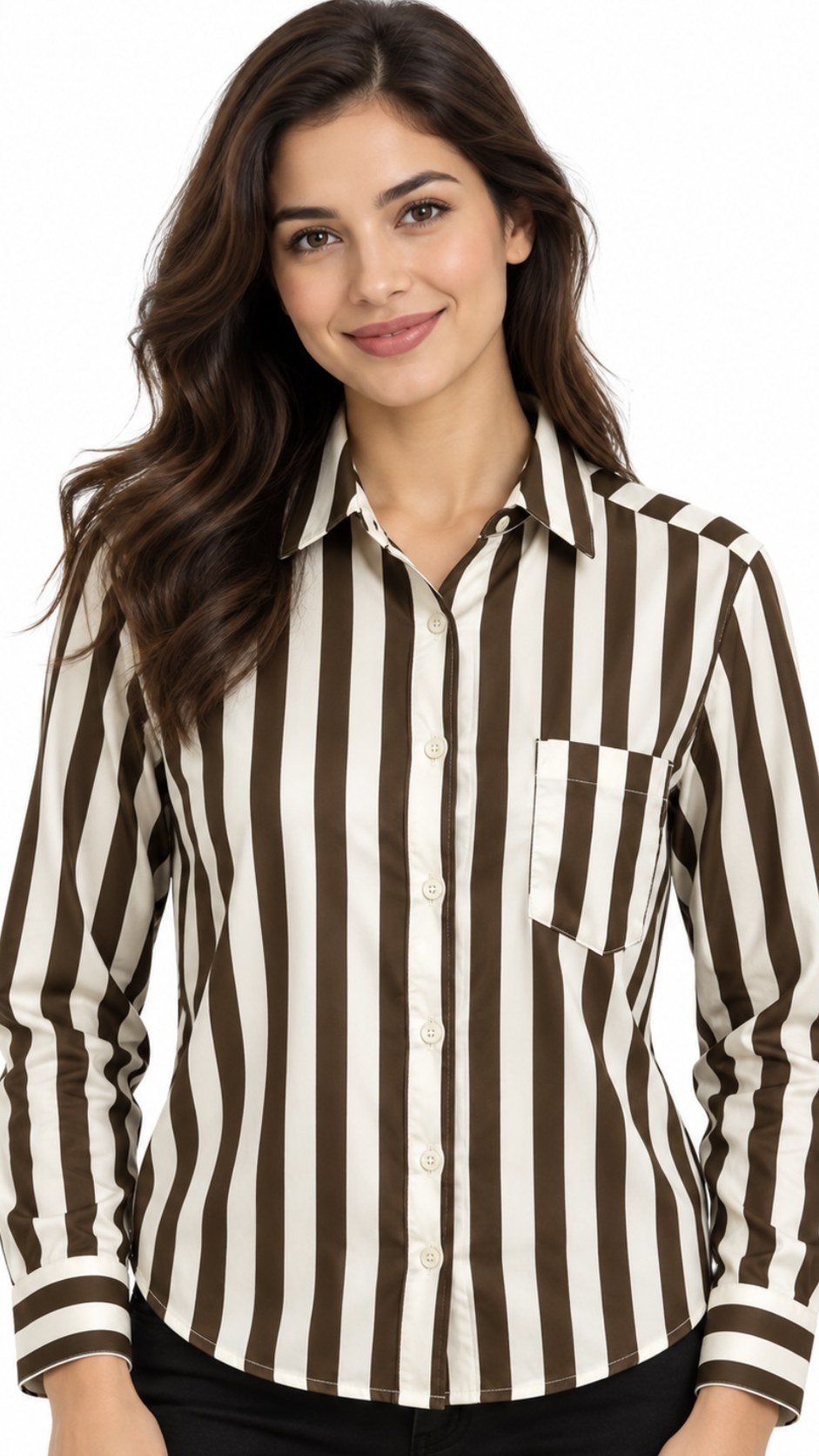 Camisa Rayas Chocolate & Crema