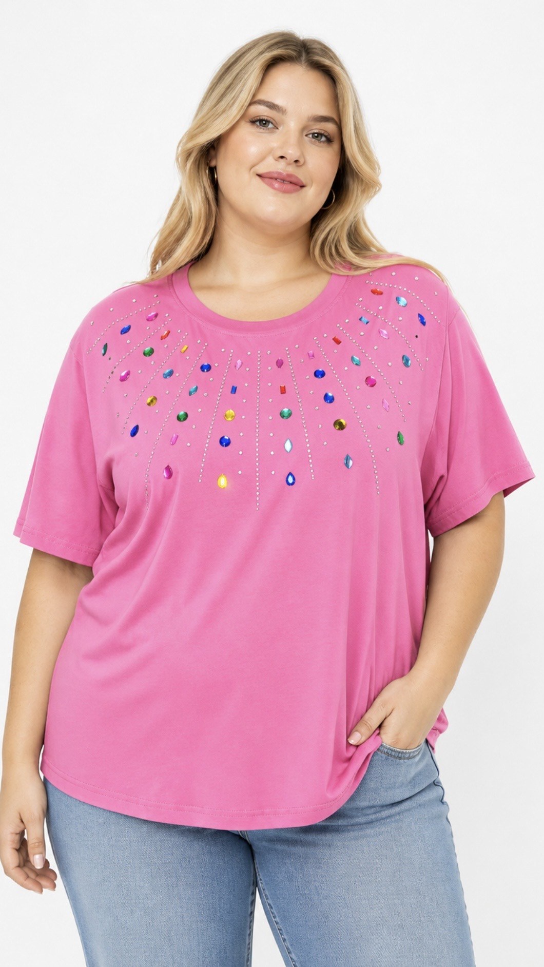 Blusa Rosa con Piedras