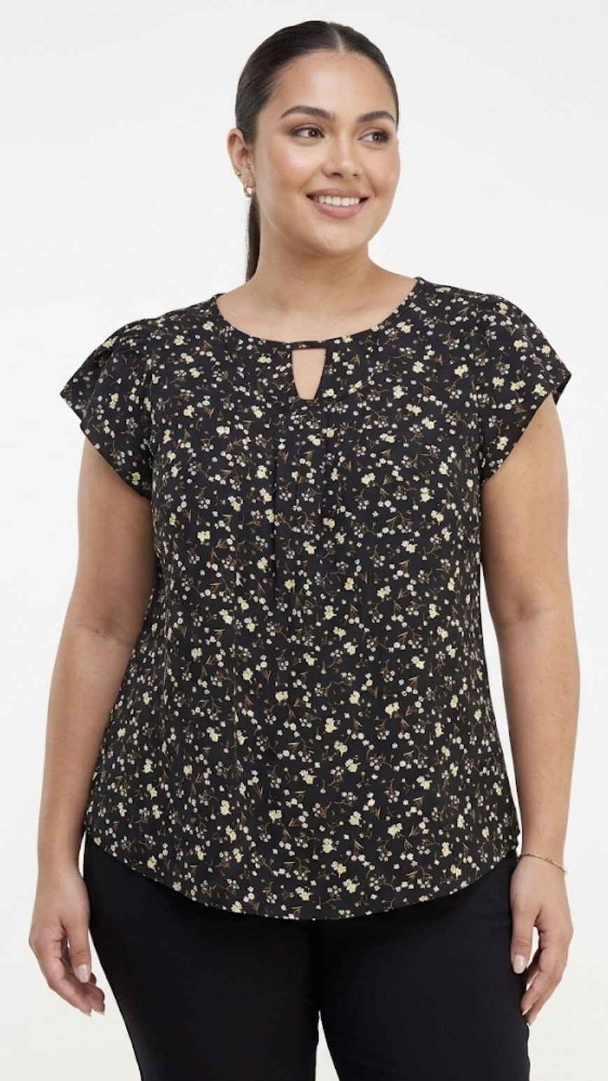 Blusa Floral Negra