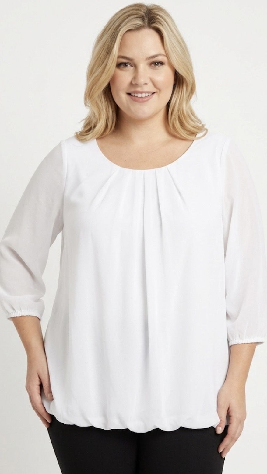 Blusa Blanca Plisada