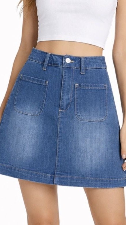 Falda Denim con Bolsillos