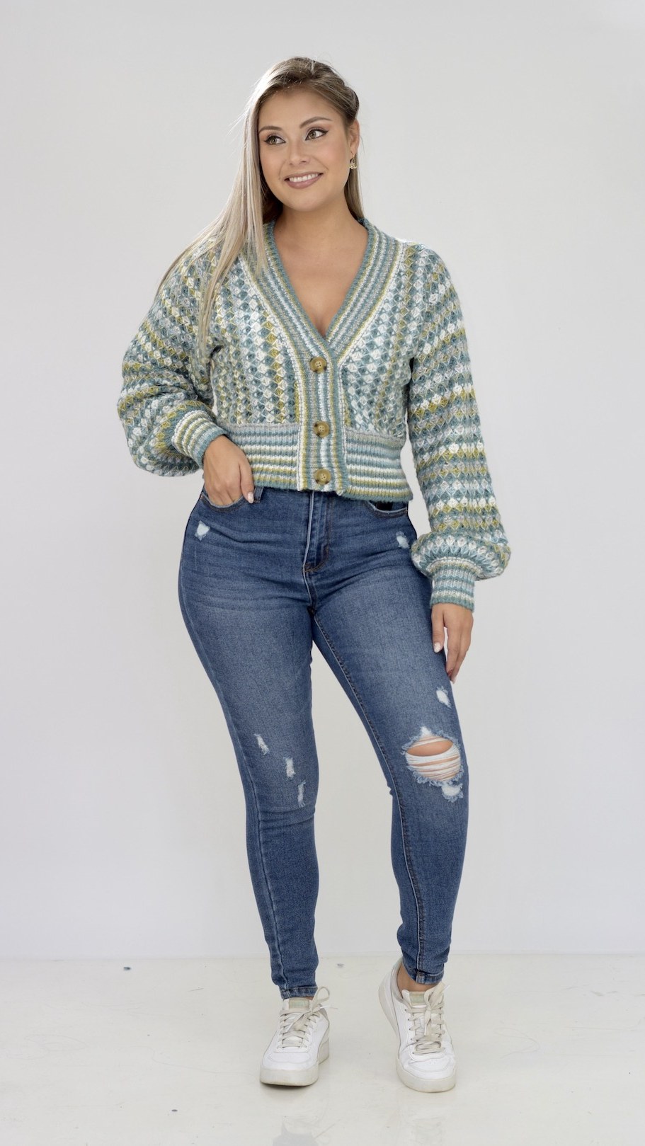 Jean Skinny Roto Azul