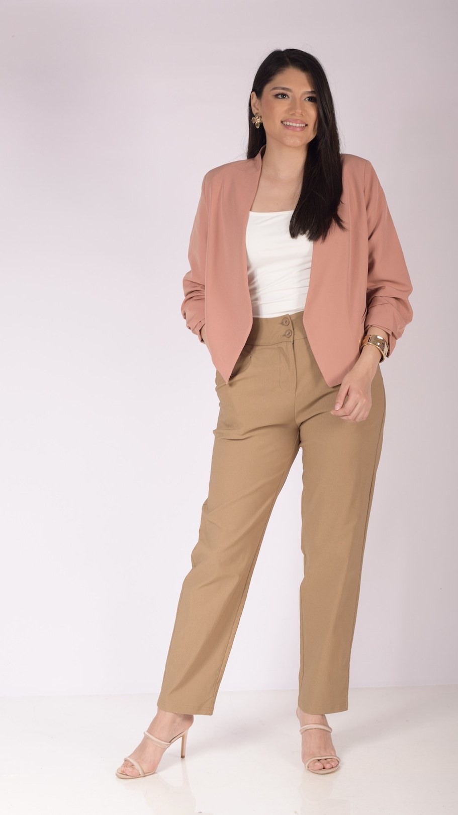 Pantalón Recto Camel