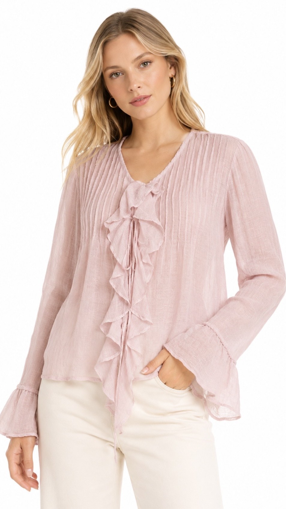 Blusa Rosa con Volantes