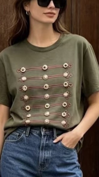 Camiseta Militar Botones