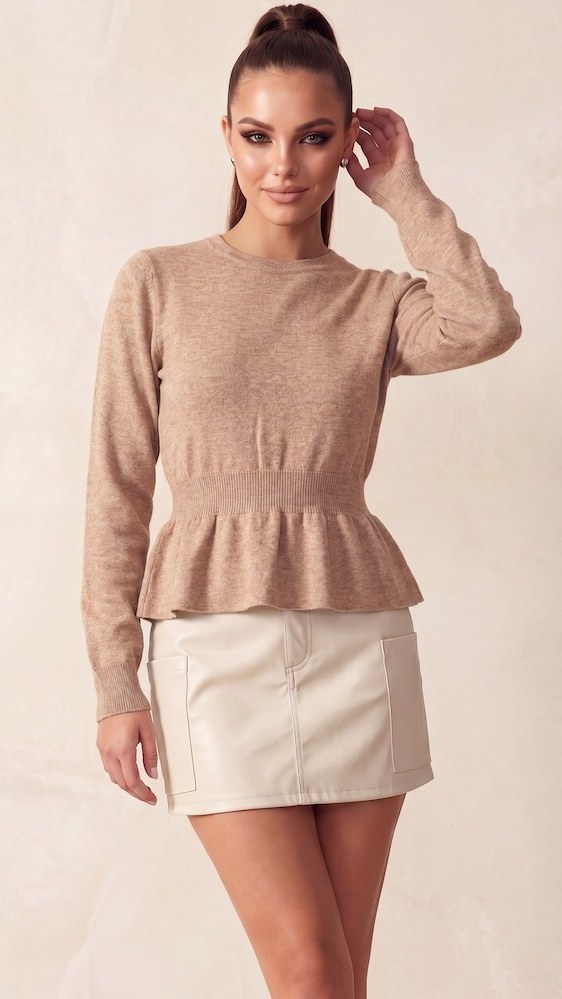 Suéter Peplum Rosado