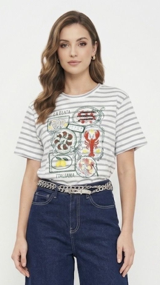 Camiseta Gráfica Rayas