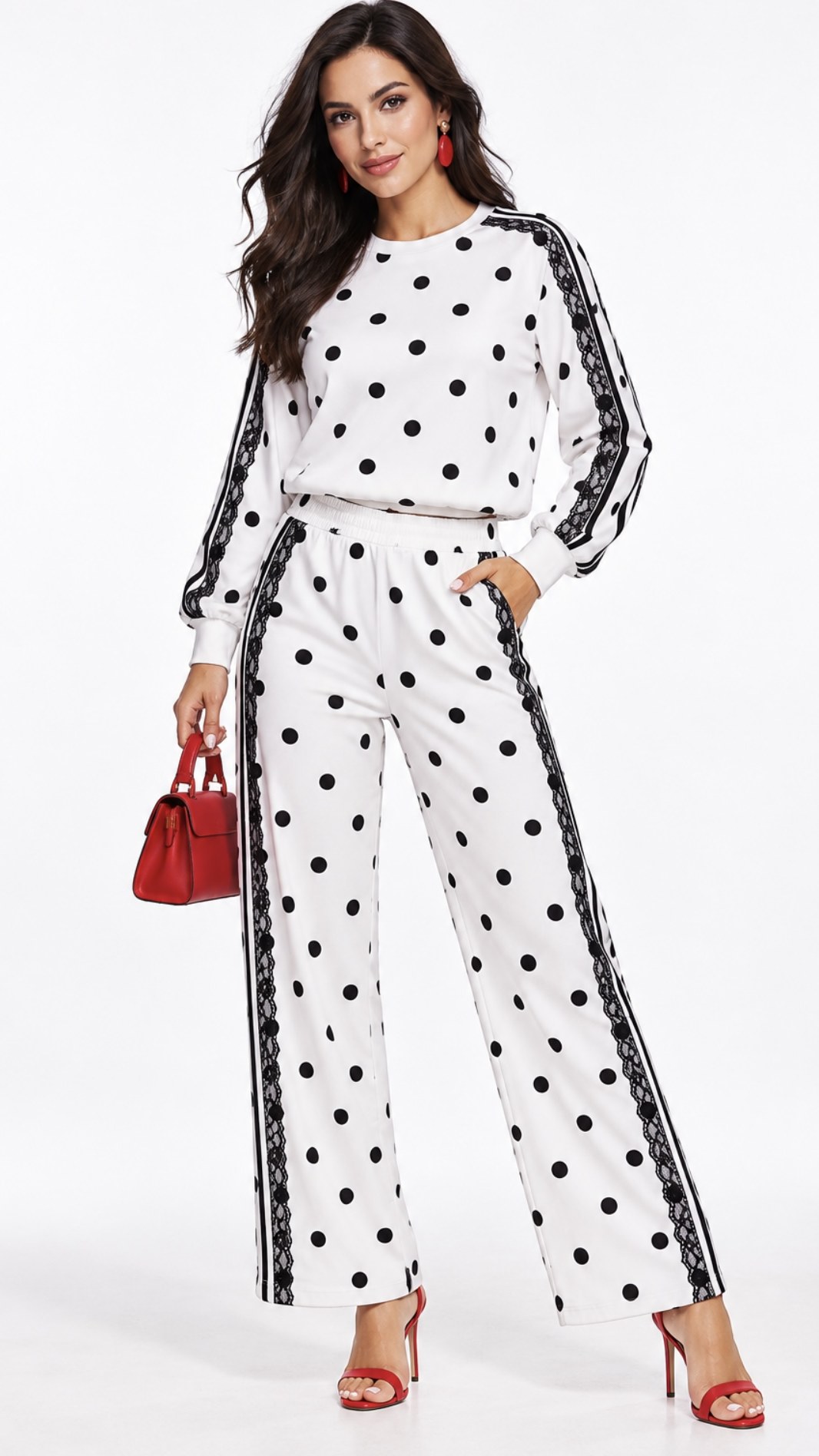 Conjunto Lunares Blanco y Negro