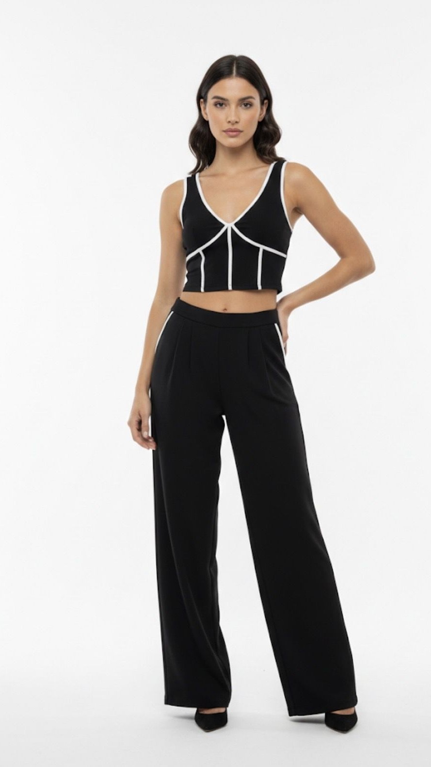 Conjunto Top Negro y Pantalón