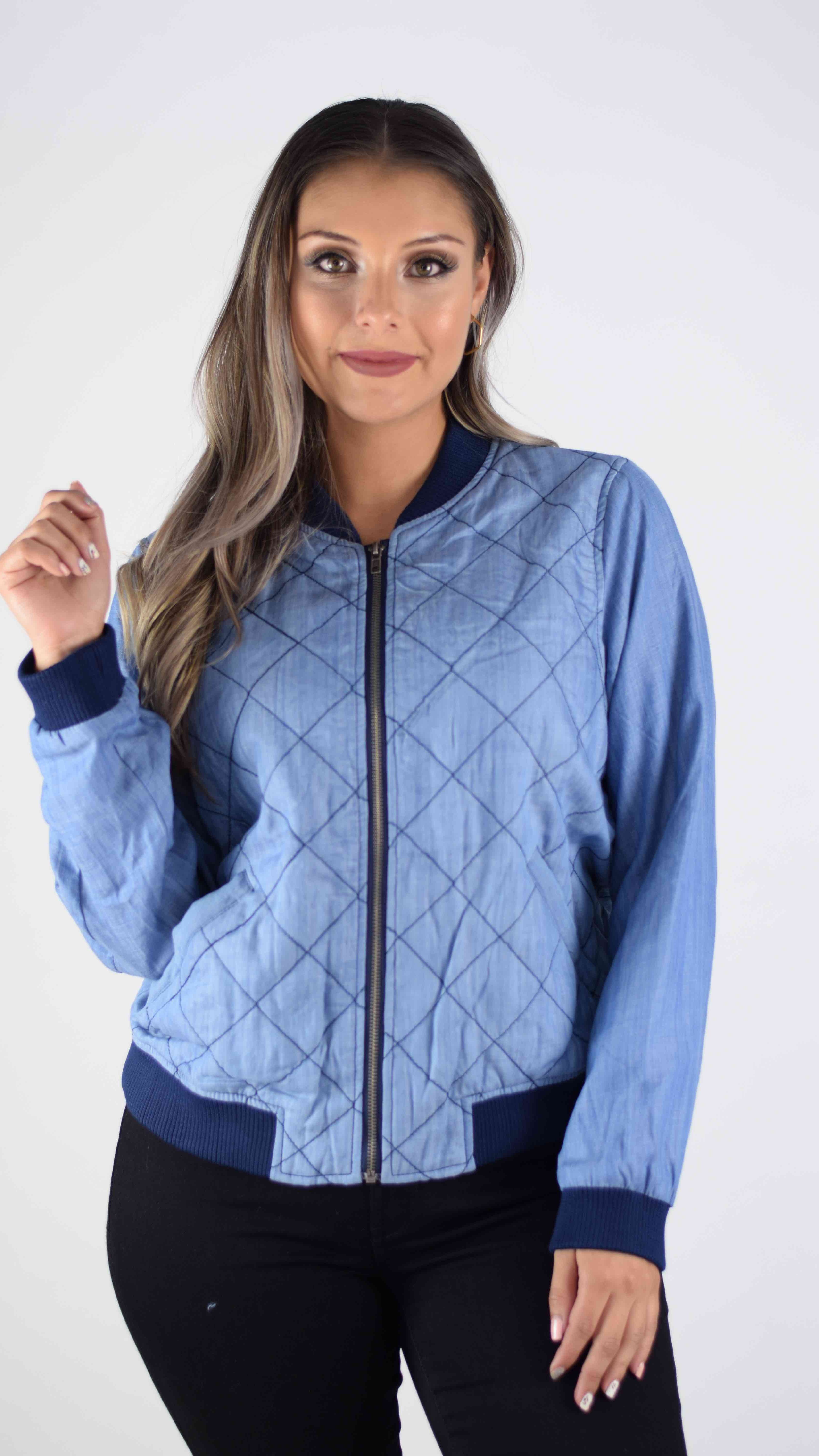 Chaqueta Acolchada Celeste