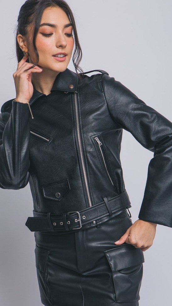 Chaqueta Motera Negra