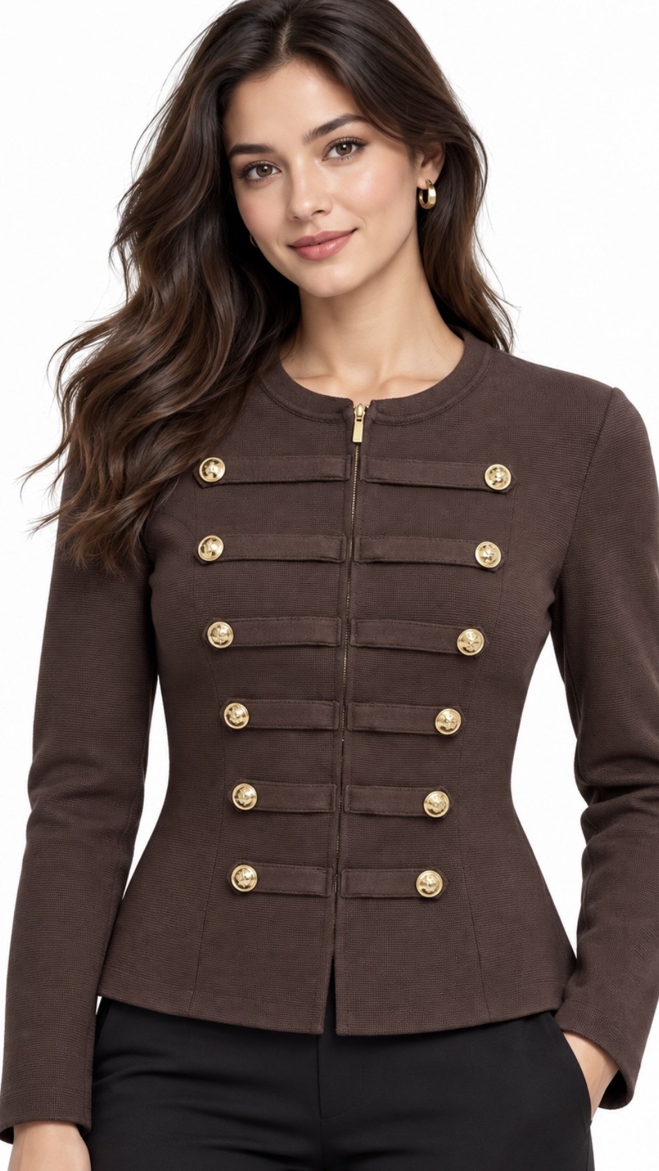 Chaqueta Tejida Café