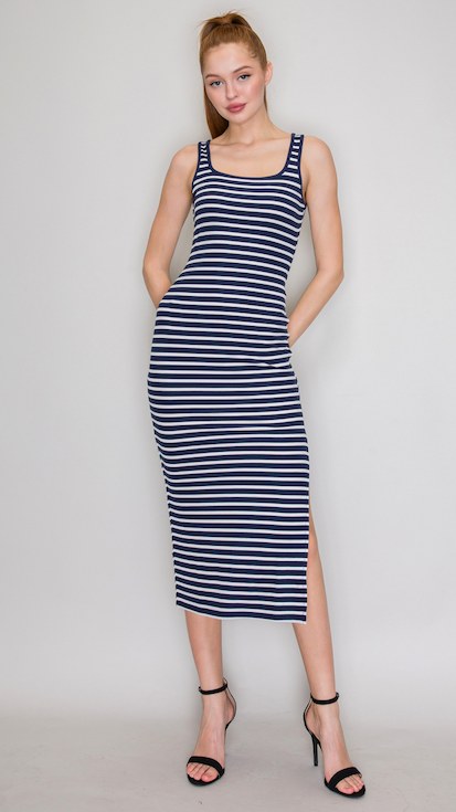 Vestido Midi de Rayas