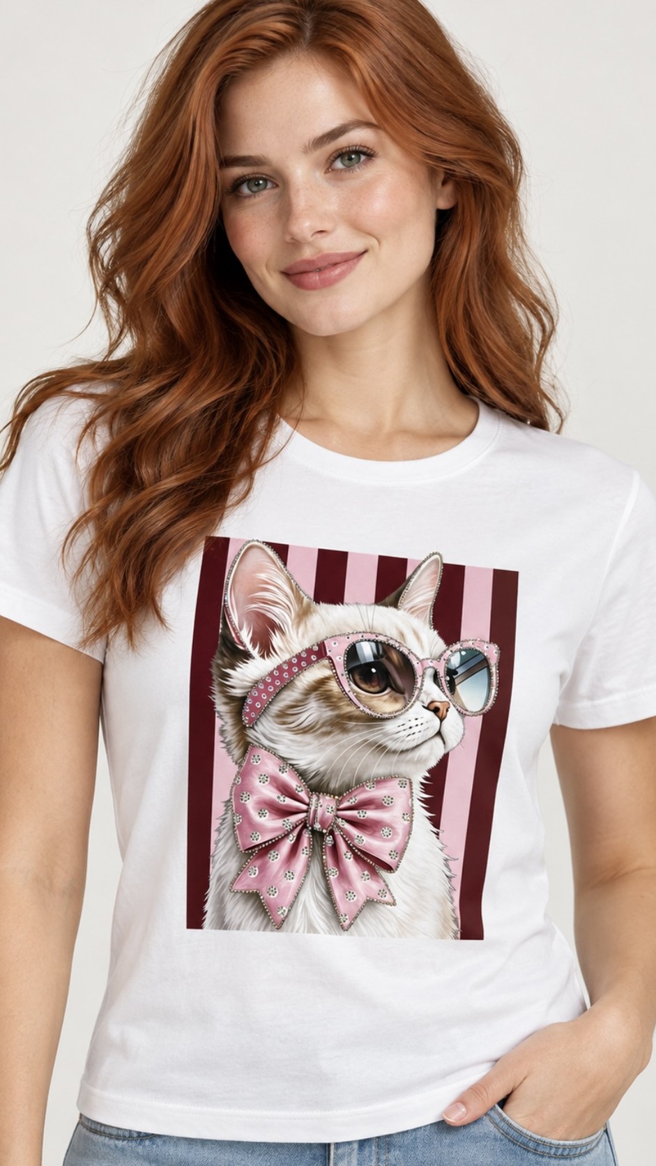 Camiseta Gato Chic Pop Vintage