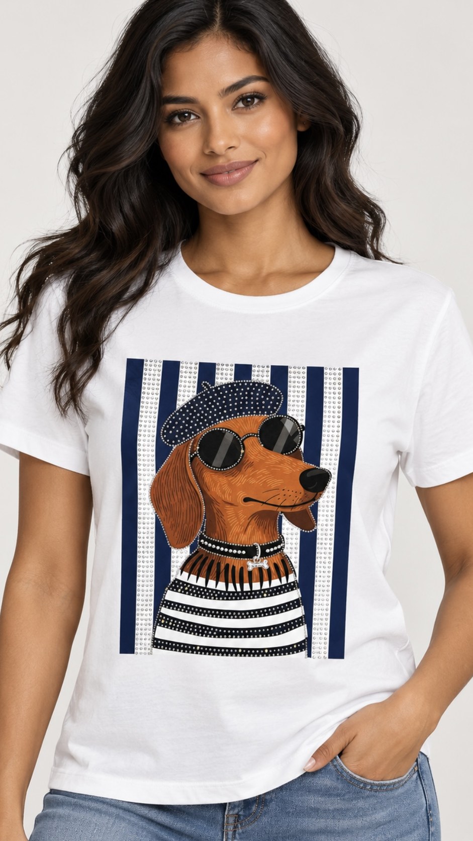 Camiseta Salchicha Azul Pop Vintage